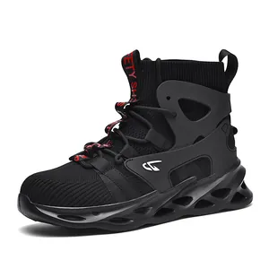 Scarpe antinfortunistiche alte con punta in acciaio, mesh traspirante e suole ammortizzate
