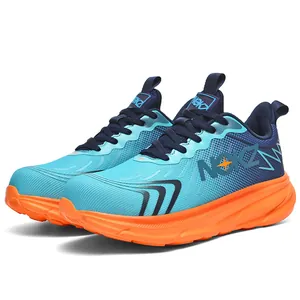 Stahlkappen-Sicherheitsschuhe in Blau und Orange mit atmungsaktivem Mesh und MD-Sohle