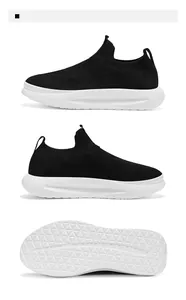 Detailansicht des atmungsaktiven Strickmaterials und der rutschfesten Sohle am Sportschuh