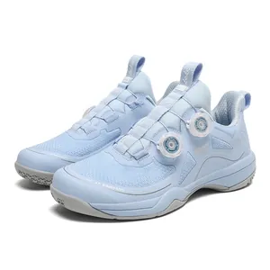 Zapatillas de bádminton azul hielo con doble sistema de dial y malla transpirable