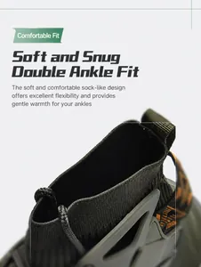 Detailed macro view of the breathable knit sock-like ankle collar on green athletic shoe