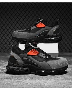 Detail of safety shoes with rotating buckle system and shock-absorbing air cushion sole