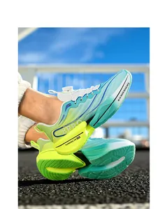 Detail of breathable running shoes featuring a quick-adjust knob system and Run 8Pro logo