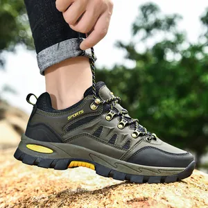 Chaussures de randonnée vert olive pour hommes et femmes avec maille respirante et semelle