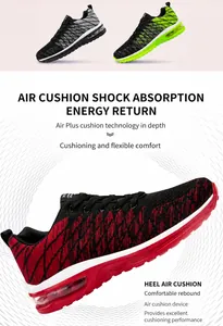 Dettaglio della maglia flyknit traspirante e del cuscinetto d'aria su queste scarpe