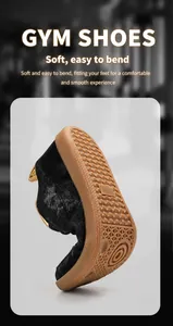 Scarpe da training nere flessibili con tessuto traspirante e suola in gomma antiscivolo per gym