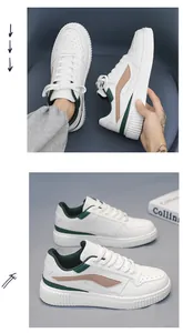 Λεπτομέρεια λευκών sneaker με σκούρο πράσινο και παχιά σόλα από καουτσούκ με ραβδώσεις