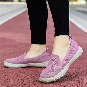 Zapatillas de malla rosa transpirable para mujer con suela antideslizante cómoda
