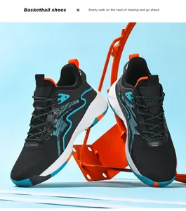 Close-up of mesh basketball shoes featuring cyan TPU support and durable rubber outsole