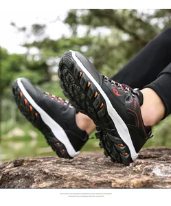 Detailed view of lightweight EVA outsole with anti-slip tread on outdoor hiking shoes