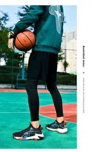 Breathable knit basketball shoes for men featuring a slip-resistant rubber outsole on court