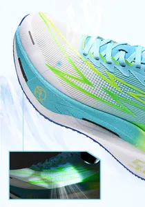 Detail of breathable white mesh upper with gradient cushioned sole on running shoes