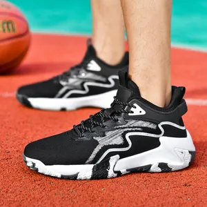 Professional Men Basketball Shoes Breathable Flyknit High-Top Sports Sneakers Non-Slip Rubber Sole Athletic Training Shoes Big Kids