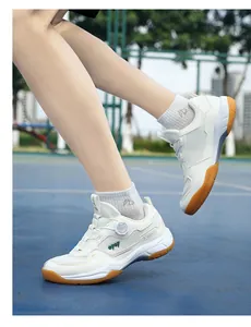 Detail of white professional court shoes with breathable mesh and anti-slip rubber sole