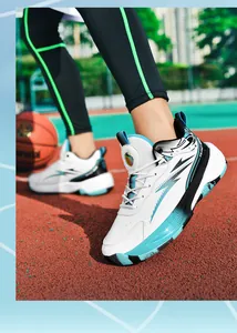 Detail of professional basketball shoe featuring gradient midsole and traction pattern