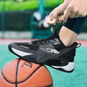 Scarpe da basket traspiranti da uomo in bianco e nero con logo ad ala per allenamento