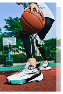 Detail of professional basketball shoe with shock-absorbing midsole and non-slip rubber sole