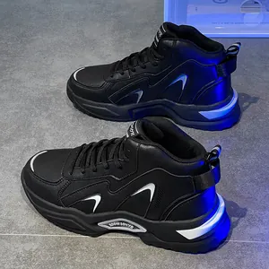Ανδρικά Ψηλά Sneakers Δέρμα PU Casual Streetwear Παχιά Σόλα Ρετρό Παπούτσια Άνετα Αναπνεύσιμα Αθλητικά Παπούτσια Πεζοπορίας