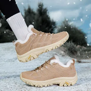 Chaussures De Randonnée Extérieures D'Hiver Hommes Femmes Doublure En Peluche Chaude Bottes De Neige Antidérapantes Baskets De Trekking Respirantes