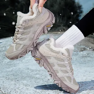 Chaussures de randonnée d'hiver isolées avec doublure en laine et semelles antidérapantes