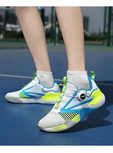 Detail of professional sports shoes with mesh upper and rotary dial lacing system