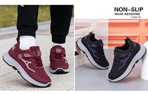 Detail showing non-slip wear-resisting sole and breathable mesh fabric of sports shoes