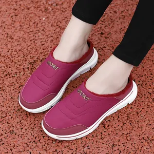 Winter thermal padded slippers for elderly with warm lining and non-slip sole