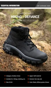 Outdoor tactical boots featuring durable high-top design and rugged anti-slip soles on forest terrain