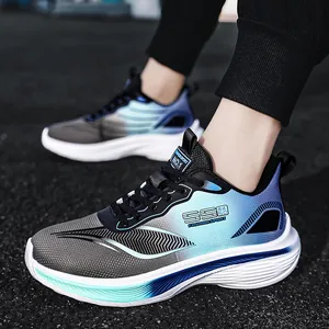 Atmungsaktive Herren Mesh-Laufschuhe mit leichter rutschfester Sohle und Farbverlauf