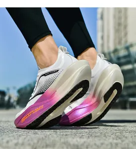 Detail of the thick purple gradient foam midsole on the Bright Future 3 sneakers