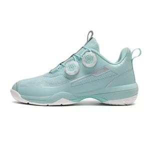 Chaussures de tennis bleu clair légères avec maille respirante et double boucle rotative
