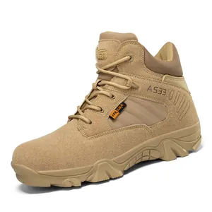 Detail von Wüsten-Khaki-Taktikstiefel mit strapazierfähigem Cordura-Gewebe und Modell A533