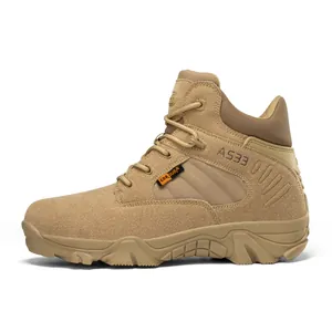 Detail der AS33 taktischen Stiefel mit Cordura-Gewebe und robustem sandgelbem Design
