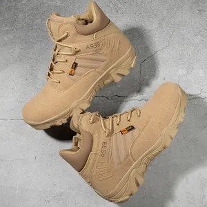 Detailansicht khaki taktischer Wanderschuhe mit Cordura-Stoff und A533-Markierung