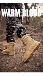 Outdoor desert tactical boots model A533 shown in a woodland hiking scenario