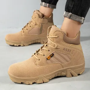 Detail der A533 taktischen Wüstenstiefel mit Reißverschluss und CORDURA-Gewebe