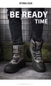 Detail of AS33 high-top tactical boots with anti-slip rubber soles and durable laces