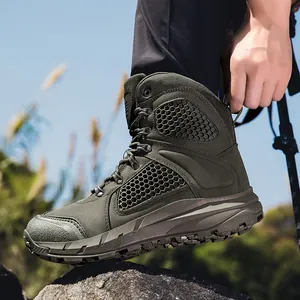 Bottes tactiques de randonnée pour hommes avec maille respirante et semelles en caoutchouc