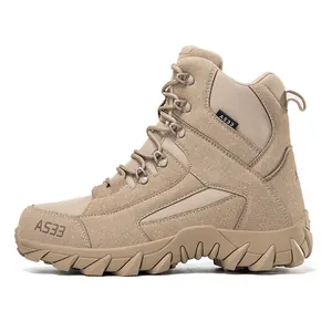 Bottes de désert montantes pour hommes avec semelles antidérapantes et doublure polaire