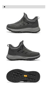 Detailansichten der Winter-Wanderschuhe für Herren mit Kunstfellfutter und Gummisohle