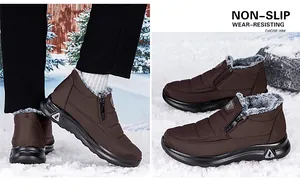 Détails de bottes de neige d'hiver avec doublure en fourrure épaisse et semelle antidérapante