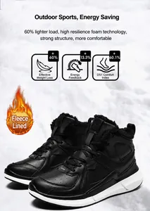 Detail of high-top winter boots with fleece lining and MD shock-absorbing midsole