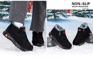 Détails de bottes d'hiver imperméables avec doublure en polaire et fermeture éclair latérale