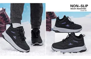 Chaussures de sport thermiques d'hiver avec semelle épaisse antidérapante en neige