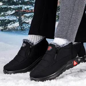 Bottes de neige d'hiver avec doublure polaire épaisse et zip latéral pour hommes et femmes