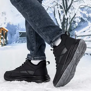 Waterproof winter snow boots for men featuring warm lining and anti-slip rubber soles