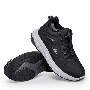 Chaussures de sport d'hiver pour seniors avec doublure peluche et semelles épaisses