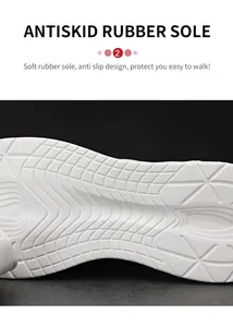 Detail van de witte antislip rubberen zool met rasterpatroon voor outdoorsneakers