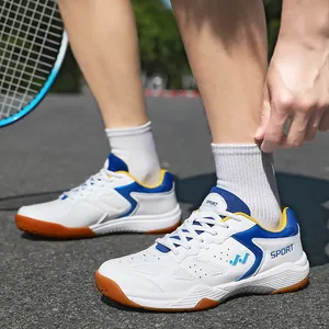 Scarpe da Tennis Badminton Uomo Traspiranti Suola in Gomma Antiscivolo Pelle Sintetica Flyknit Sneakers per Sport Indoor