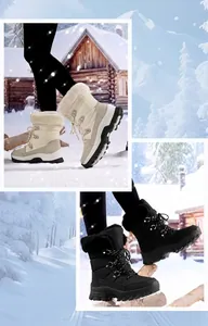 Damen High-Top Winter-Schneestiefel mit warmem Plüschfutter und wasserfestem Obermaterial